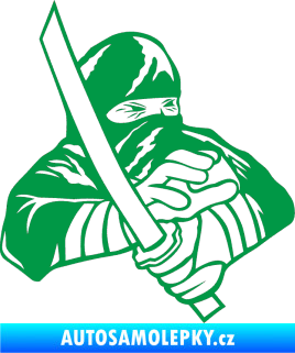 Samolepka Ninja silueta pravá zelená