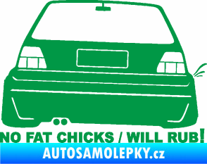 Samolepka No fat chicks 001 zelená
