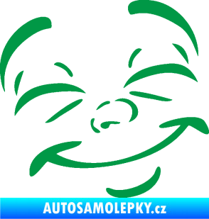 Samolepka Obličej 004 pravá šťastný zelená
