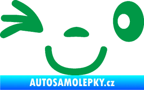 Samolepka Obličej 008 levá mrkající zelená