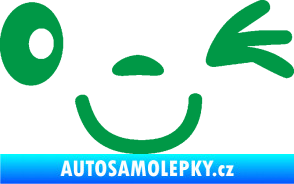 Samolepka Obličej 008 pravá mrkající zelená