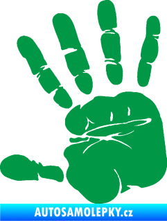 Samolepka Otisk ruky levá zelená