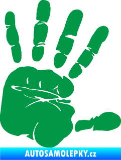 Samolepka Otisk ruky pravá zelená