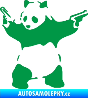 Samolepka Panda 007 levá gangster zelená