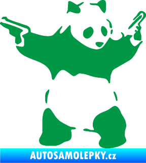 Samolepka Panda 007 pravá gangster zelená