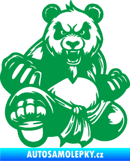 Samolepka Panda 012 levá Kung Fu bojovník zelená