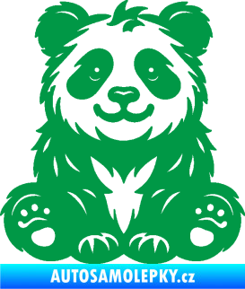 Samolepka Panda 013 pravá spokojená zelená