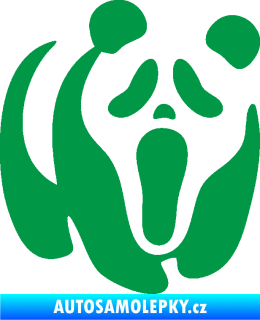 Samolepka Panda 014 pravá maska Vřískot zelená