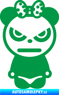 Samolepka Panda girl zelená