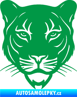 Samolepka Panter 002 hlava black panther zelená