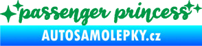 Samolepka Passenger Princess 002 nápis s hvězdičkami zelená