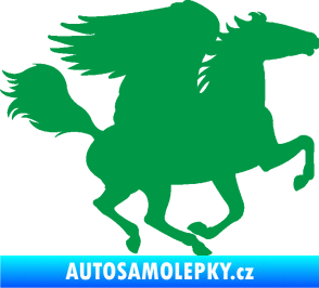 Samolepka Pegas 001 pravá okřídlený kůň zelená