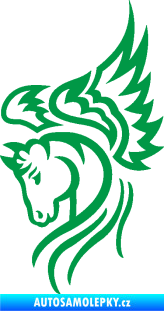 Samolepka Pegas 003 levá okřídlený kůň hlava zelená