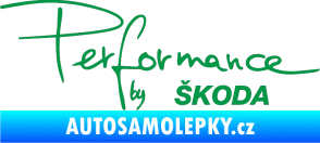 Samolepka Performance by Škoda zelená