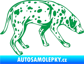 Samolepka Pes 001 pravá Dalmatin zelená