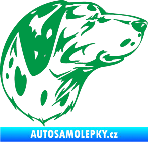 Samolepka Pes 002 pravá Dalmatin zelená
