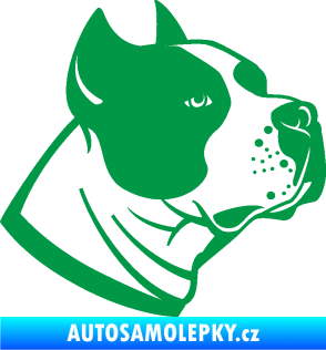 Samolepka Pes 081 pravá Stafordširský bulteriér zelená
