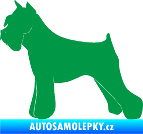 Samolepka Pes 091 levá Knírač zelená