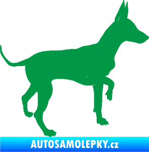 Samolepka Pes 093 pravá Pražský krysařík zelená