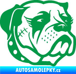 Samolepka Pes 097 pravá Buldok zelená
