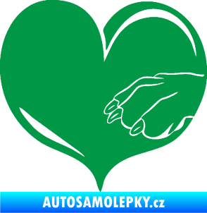Samolepka Pes 102 pravá packa zelená