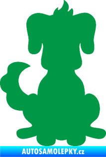 Samolepka Pes 113 levá kreslená silueta zelená
