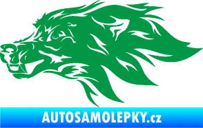 Samolepka Pes 127 levá hlava zelená