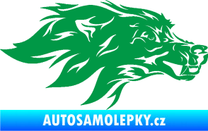 Samolepka Pes 127 pravá hlava zelená