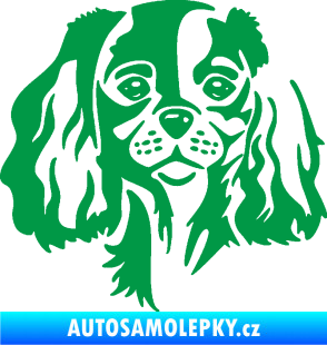 Samolepka Pes 132 levá Cavalier king Charles spaniel zelená
