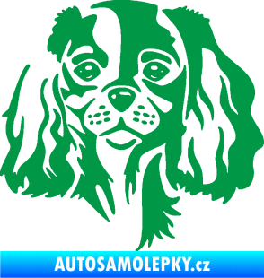 Samolepka Pes 132 pravá Cavalier king Charles spaniel zelená