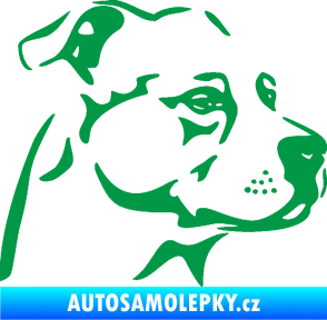 Samolepka Pes 134 pravá Stafordširský bulteriér zelená