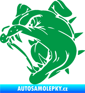 Samolepka Pes 136 levá rozzuřený buldok zelená
