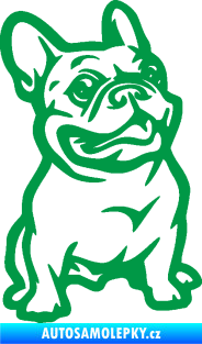 Samolepka Pes 139 pravá francouzský buldoček zelená