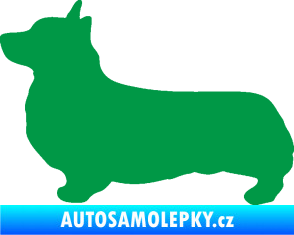 Samolepka Pes 164 levá Welsh Corgi Pembroke zelená