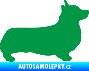 Samolepka Pes 164 pravá Welsh Corgi Pembroke zelená