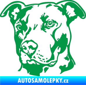 Samolepka Pes 198 pitbull levá zelená