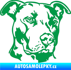 Samolepka Pes 198 pitbull pravá zelená