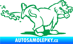 Samolepka Pes čůrá pravá zelená