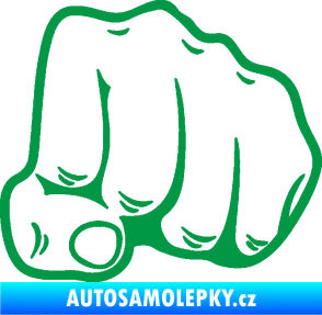 Samolepka Pěst 003 pravá zelená
