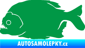 Samolepka Piraňa 001 levá dravá ryba zelená