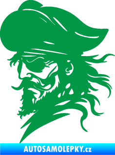 Samolepka Pirát 001 levá s páskou přes oko zelená