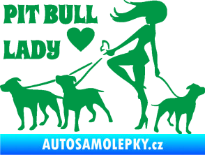 Samolepka Pit Bull lady levá zelená