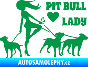 Samolepka Pit Bull lady pravá zelená