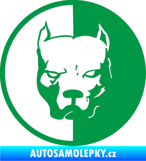 Samolepka Pitbull 001 kruh pravá zelená