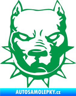 Samolepka Pitbull hlava 002 levá zelená