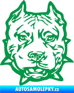 Samolepka Pitbull hlava 003 pravá zelená