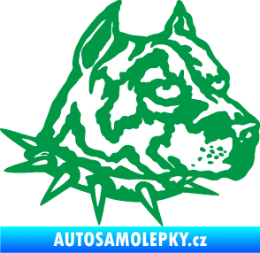 Samolepka Pitbull hlava 006 pravá zelená