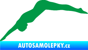 Samolepka Plavání 003  levá skok do vody zelená