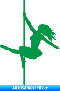 Samolepka Pole dance 001 levá tanec na tyči zelená
