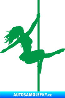 Samolepka Pole dance 001 pravá tanec na tyči zelená